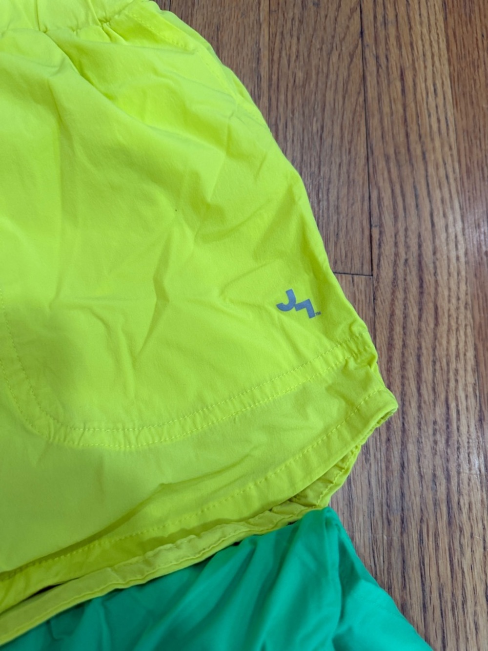 JoyLab Neon Yellow & Teal Women Athletic Shorts - Elastic Waist - Picture 4 of 7